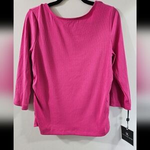 Melanie Lyne Hot Pink 3/4 Sleeve Top